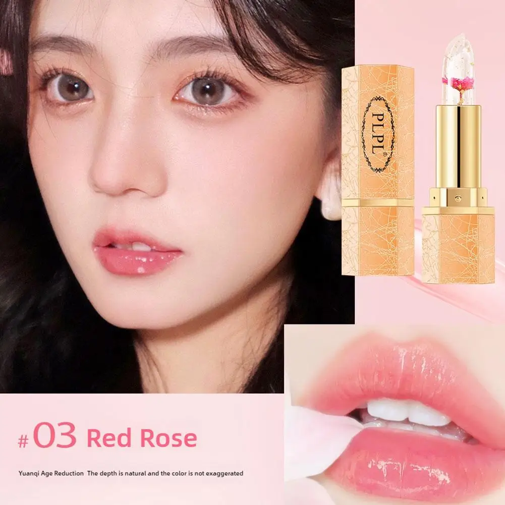 Color Changing Lip Gloss Flower Jelly Lip Balm Color Changing Safe Long Lasting Lip Makeup Supplies Non Sticky For Students