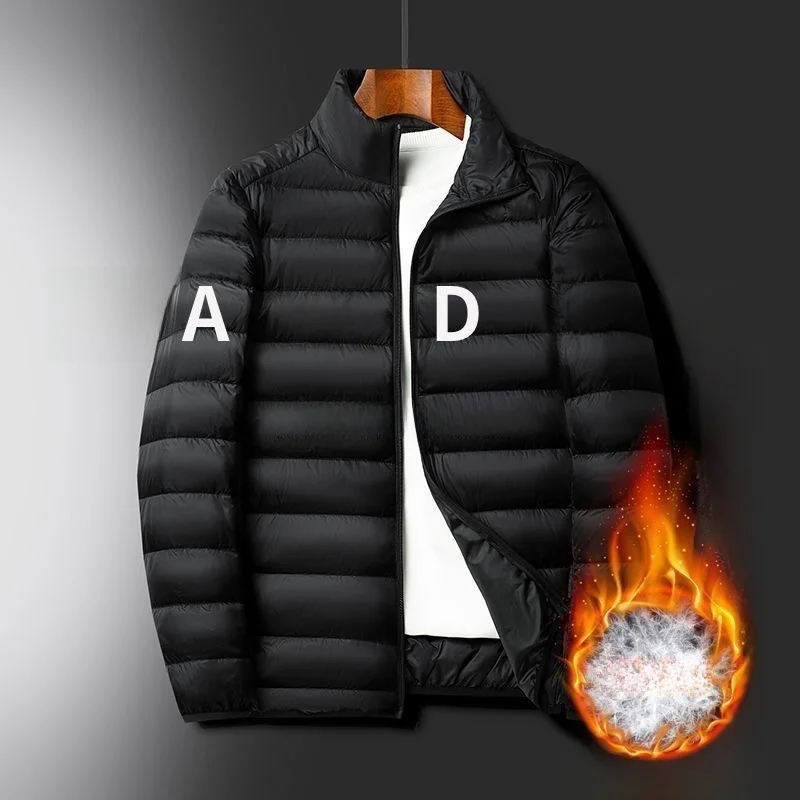 

Waable Non-Feather Drifting Stand Collar Lightweight Men's down Cotton Jaet Bla Autumn Winter Faion Urban Sle Zipper