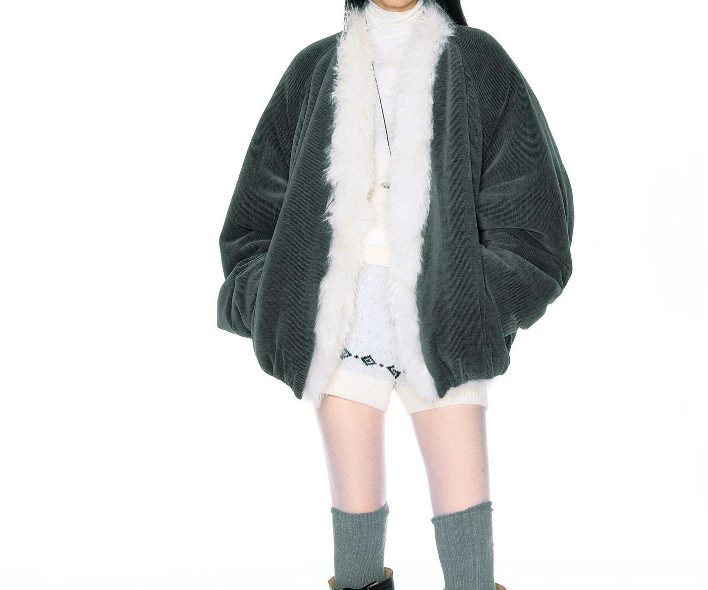 2025 Winter New Plaid Patchwork Eco-Friendly Fur Collar Warm Slim Cotton Jacket for Women