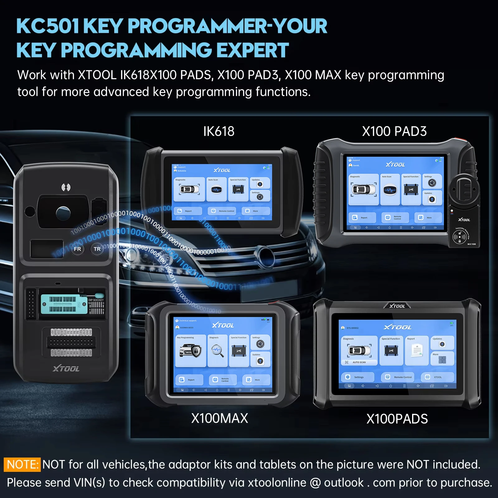 Picture 8: XTOOL KC501 Key Programming Car Key Chip Programmer For BMW / Benz Infrared Key ECU Reader Write EEPROM Chip Reading Detect Key FrequencyWith XTOOL X100PAD3 / D9S Pro/ IP919MAX