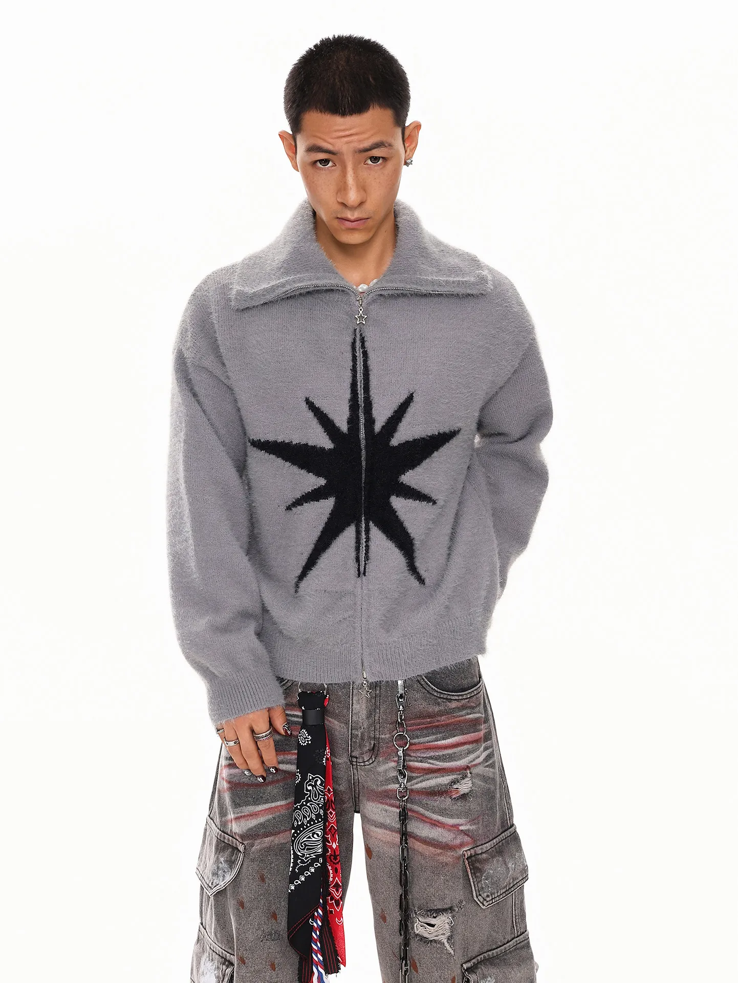 

Fur Collar Pullovers Cotton Mens Embroidered Detail Logo Brand Symbol High-End Designer Fashion Luxury Premium Quality Elite Top