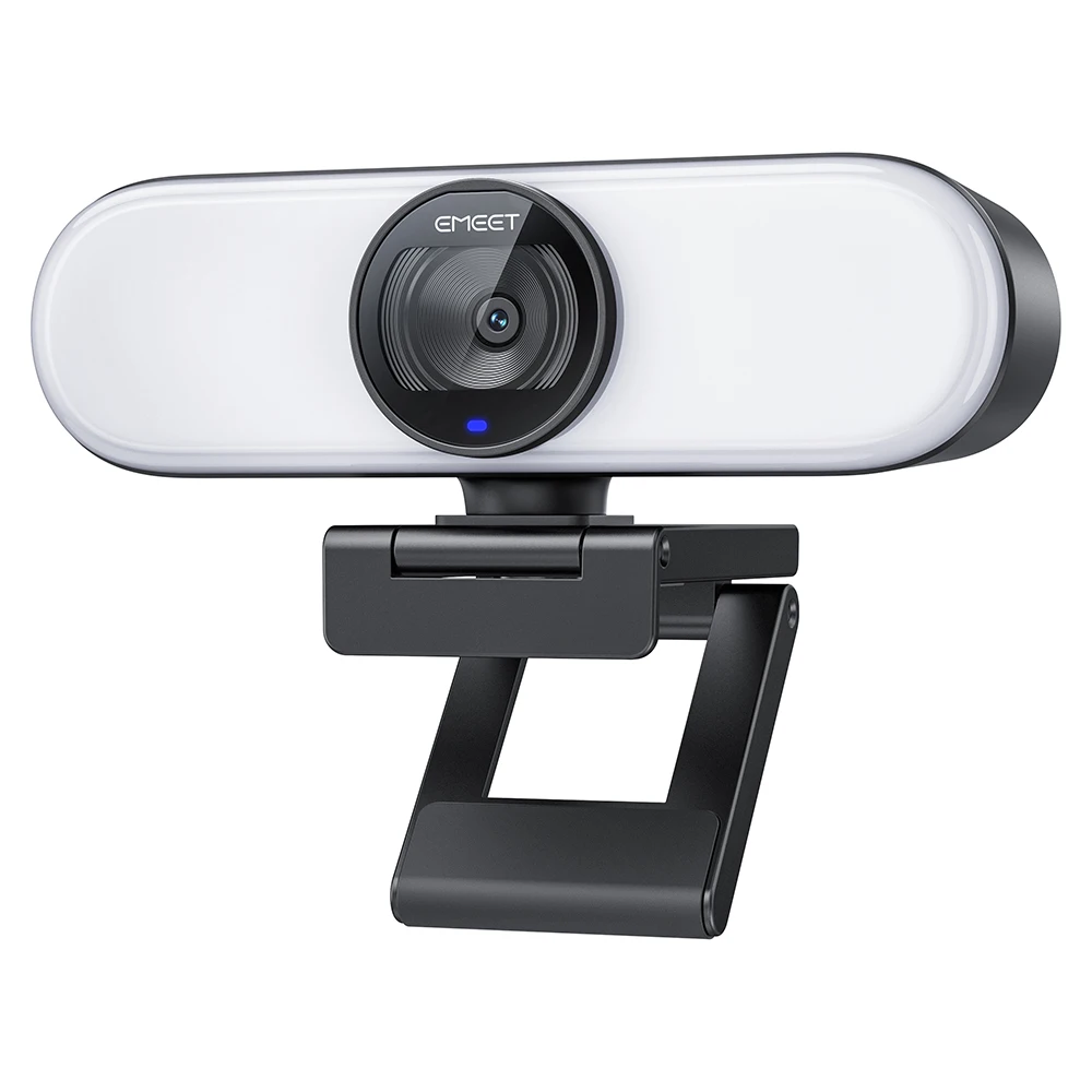 EMEET C60E 4K Webcam with Fill Light, Adjustable Brightness, 73° FOV, 8MP Autofocus PC Camera for Streaming Gaming Video Calls