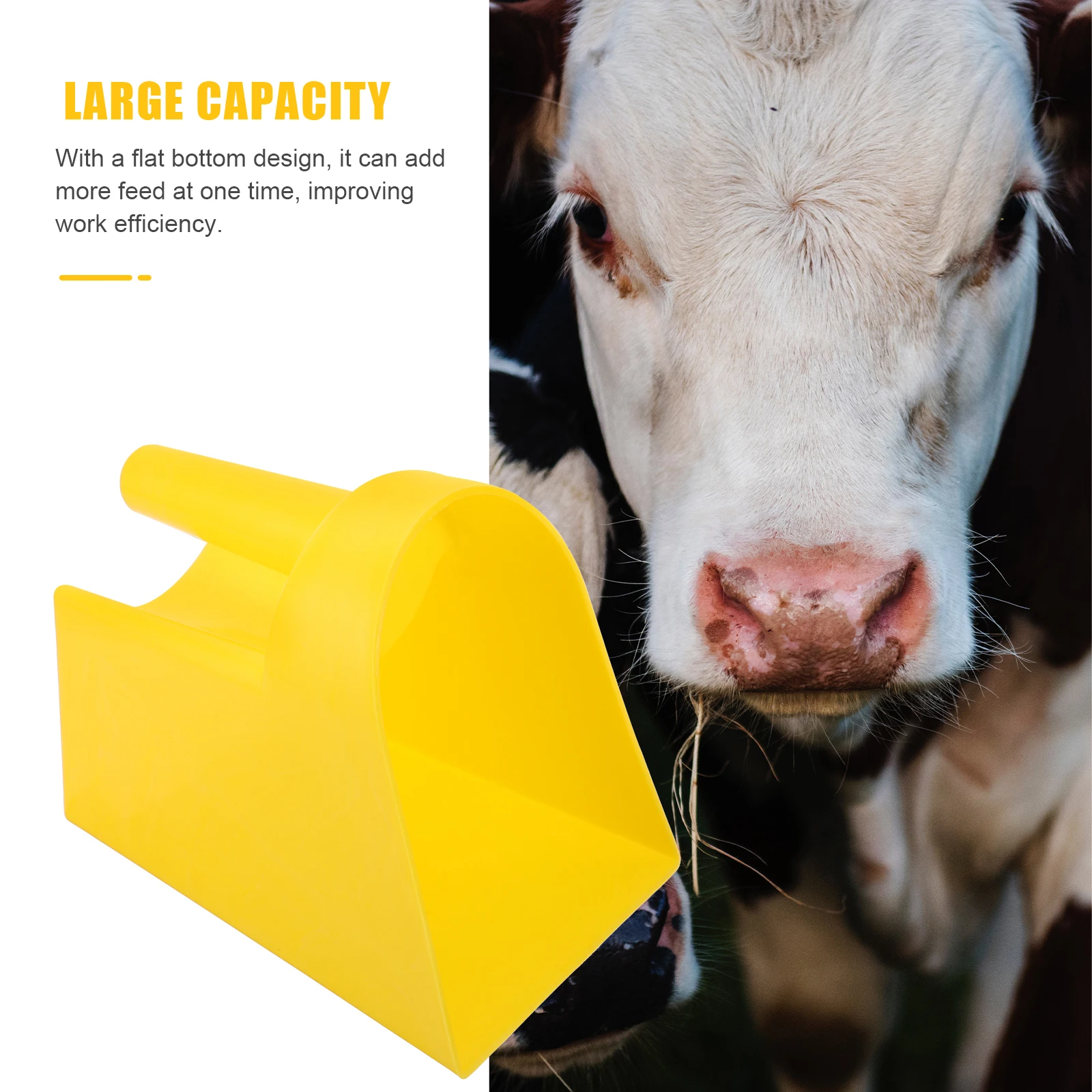 

Thickened Feed Shovel Durable Plastic Large Capacity Flat Bottom Poultry Livestock Scoop Farm Food Feeding Tool
