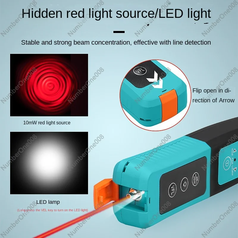 Optical Fiber Signal Identification Instrument Identifier with 10km Red Light Source Integrated Machine LED Light AUA-40