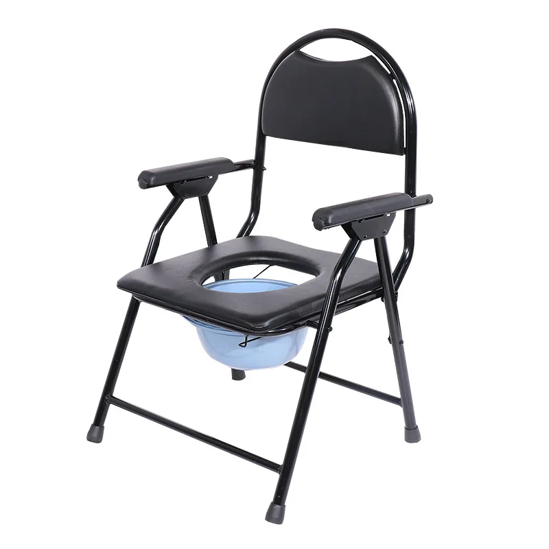 

Customizable elderly toilet chair mobile toilet stool household folding stainless steel