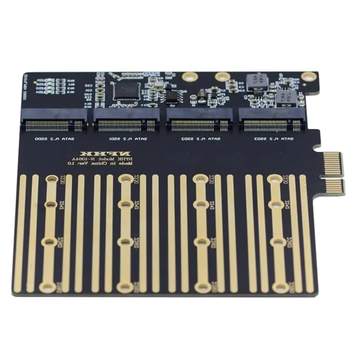 

PCI-E 1X to Four NGFF B/M-Key SSD Mainboard Desktop Adapter Converter SSD Card Compatible PCIe Expansion Card
