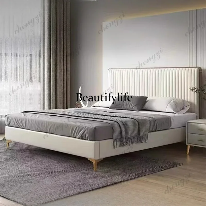 Q181 Headboards Modern Bed Sofa Loft Frame Double Bedroom Design Massage Bed Simple Sleeping Letto Matrimoniale Unique Furniture