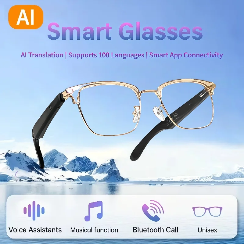 GT-33 AI Smart Glasses HD Bluetooth Calling Voice Assistant Music Player Translate Camera HOT Translation in multiple languages