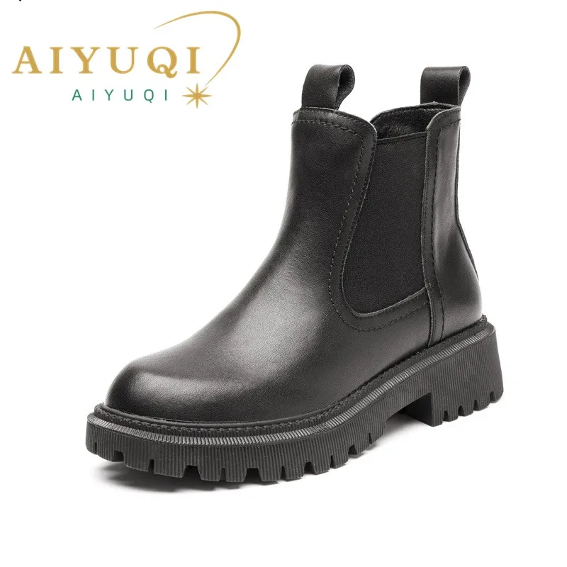 AIYUQI  Marton Boots Women Genuine Leather 2023 Autumn Winter New Women Boots Thick-soled Student Casual women\'s boots