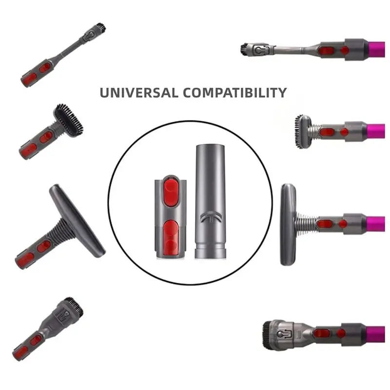AEE4-Horse Hair Brush Attachment For Dyson V6 V7 V8V10V12 V15,1.25 Inch Soft Dust Brush And Attachment Adapter Set