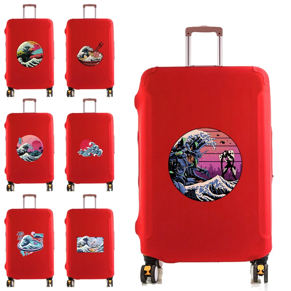 Luggage Suitcase Cover Protector Elastic Dustroof Case18~28 Inch Travel Protective Case  Travel Accessories Wave Pattern Print