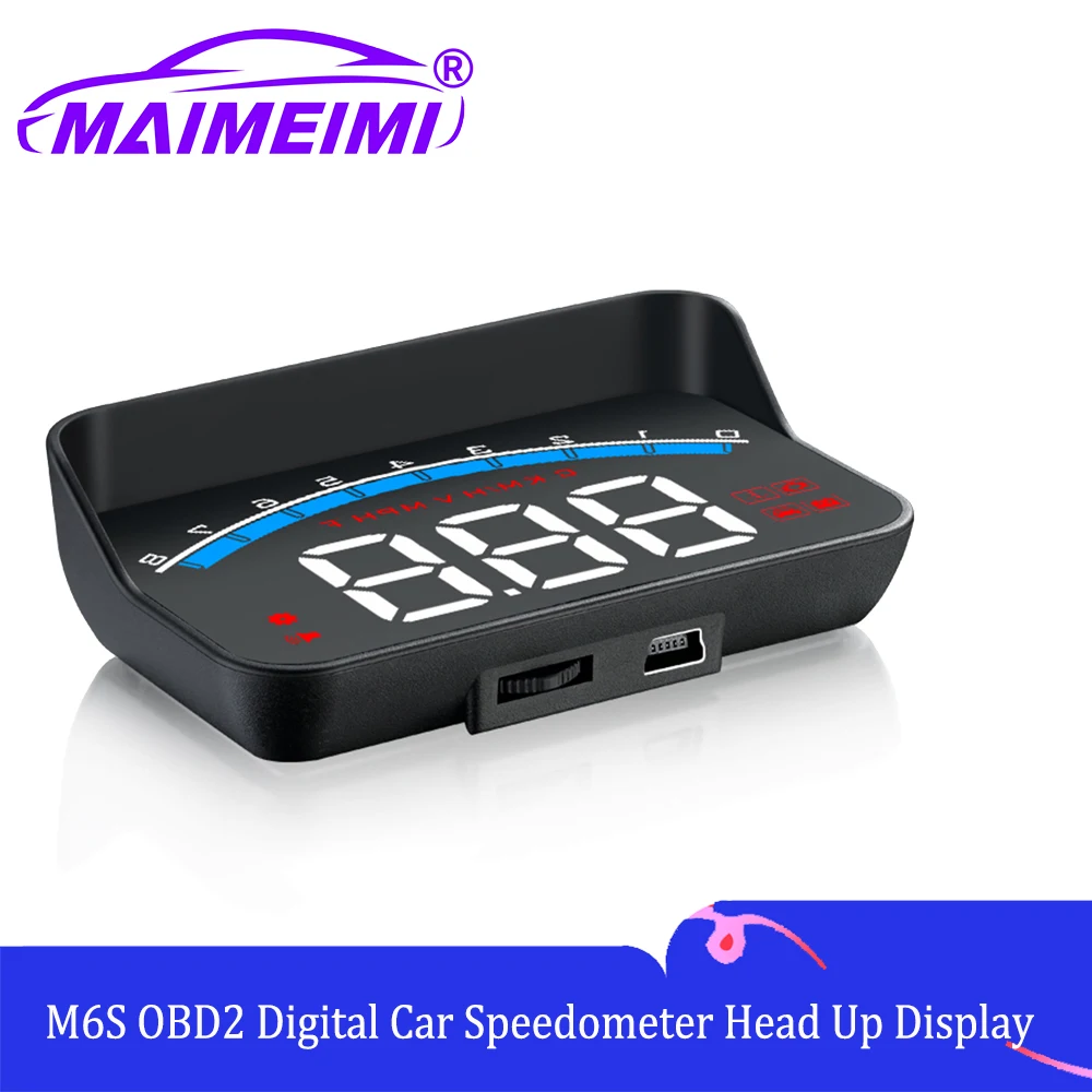 

M6S OBD2 Проекционный дисплей Проектор на лобовое стекло Цифровой автомобильный спидометр с сигнализацией температуры воды и напряжения встроенный компьютер