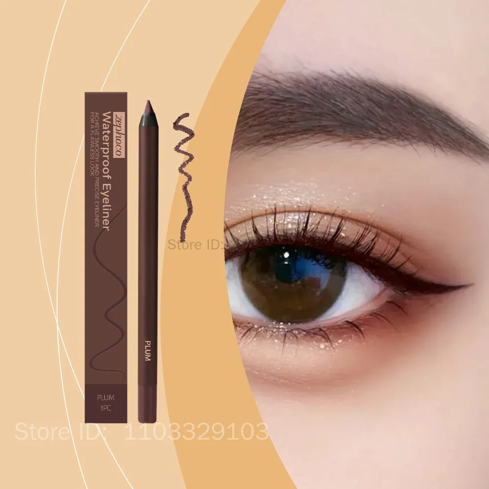 อายไลเนอร์กันน้ําสีน้ําตาล Smooth Matte Eye Liner Long Lasting Non Smudging สูงสีดินสอเขียนคิ้ว Punk Eye แต่งหน้า