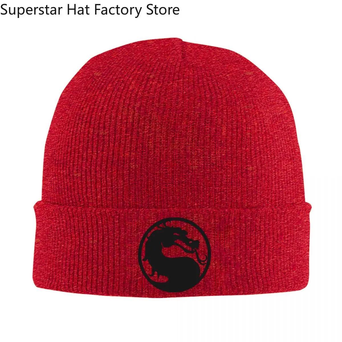 Mortal-Kombat-Emblem Knitted Hat Women's Men's Beanie Autumn Winter Hat Warm Cap