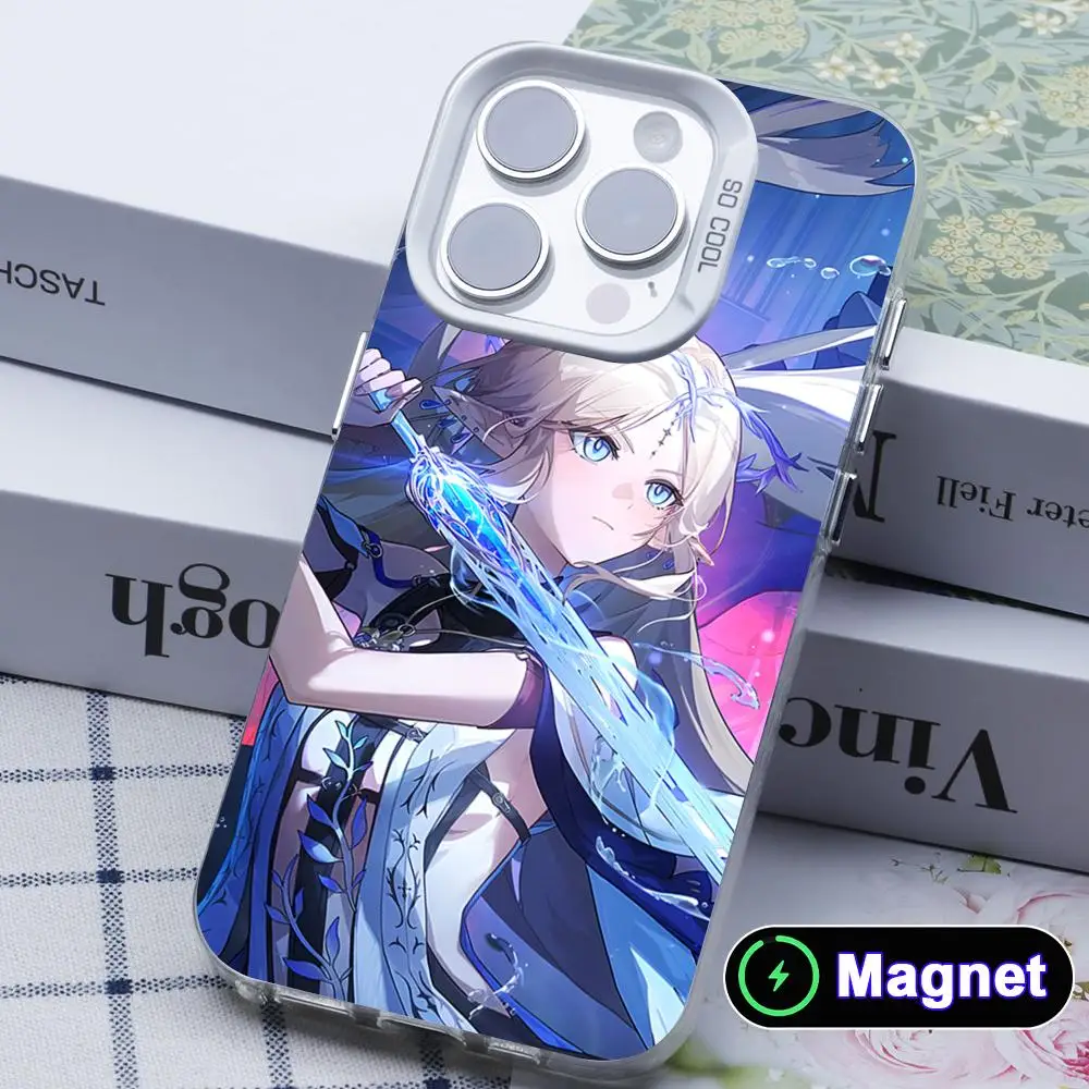 

Wuthering Waves Cartethyia Phone Case for iPhone 17 16 15 14 13 12 11 X XR XS Air Pro Max Plus Colorful Silver MagSafe Cover