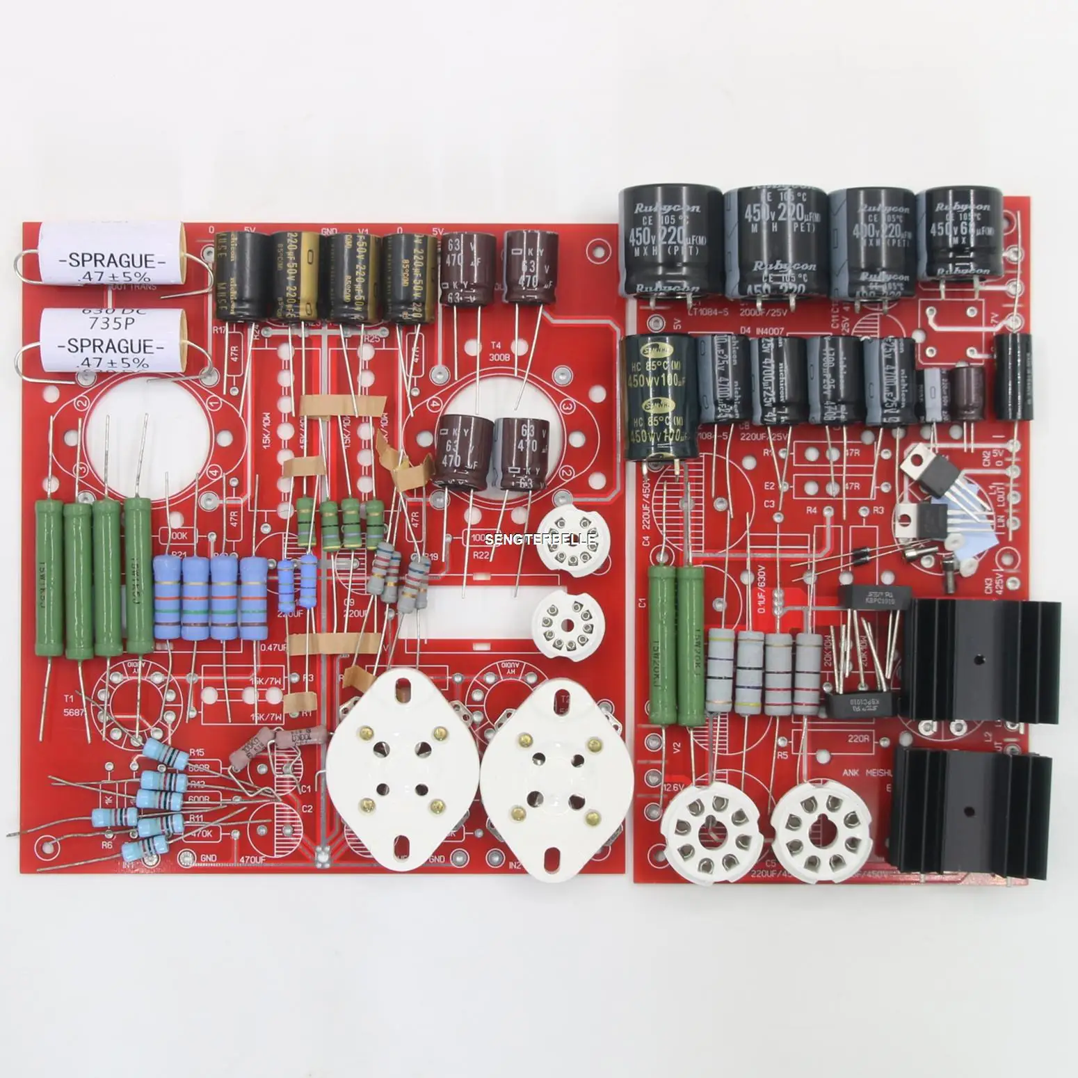 HiFi 300B Amp Single-Ended Tube Stereo Power Amplifier Board Kit + Power Supply Board Kit