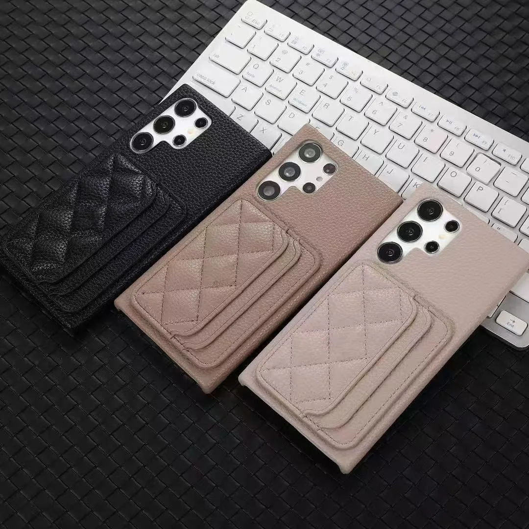 

Luxury 3D Diamond Grid Leather Dual Card Slots Wallet Case For Samsung Galaxy S26 Ultra S25 Edge S24 FE S23 Plus S22 Funda Cover