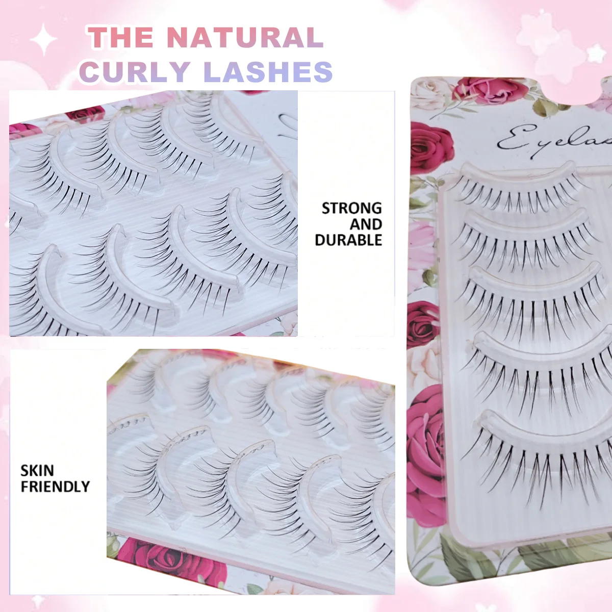 5 Paar natürliche falsche Wimpern, ultraleicht, luftig, handgefertigt, weiche Verlängerungen, einfach zu tragen, für verschiedene Anlässe, künstliche Wimpern, Make-up