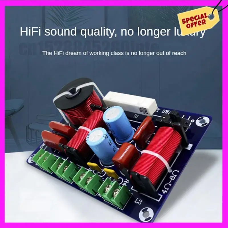 

-ABUB 4PCS 3-Way 250W 850/5200Hz Frequency Divider DIY Speaker Filter Circuit Treble Medium Bass Hifi Stereo Audio Crossover