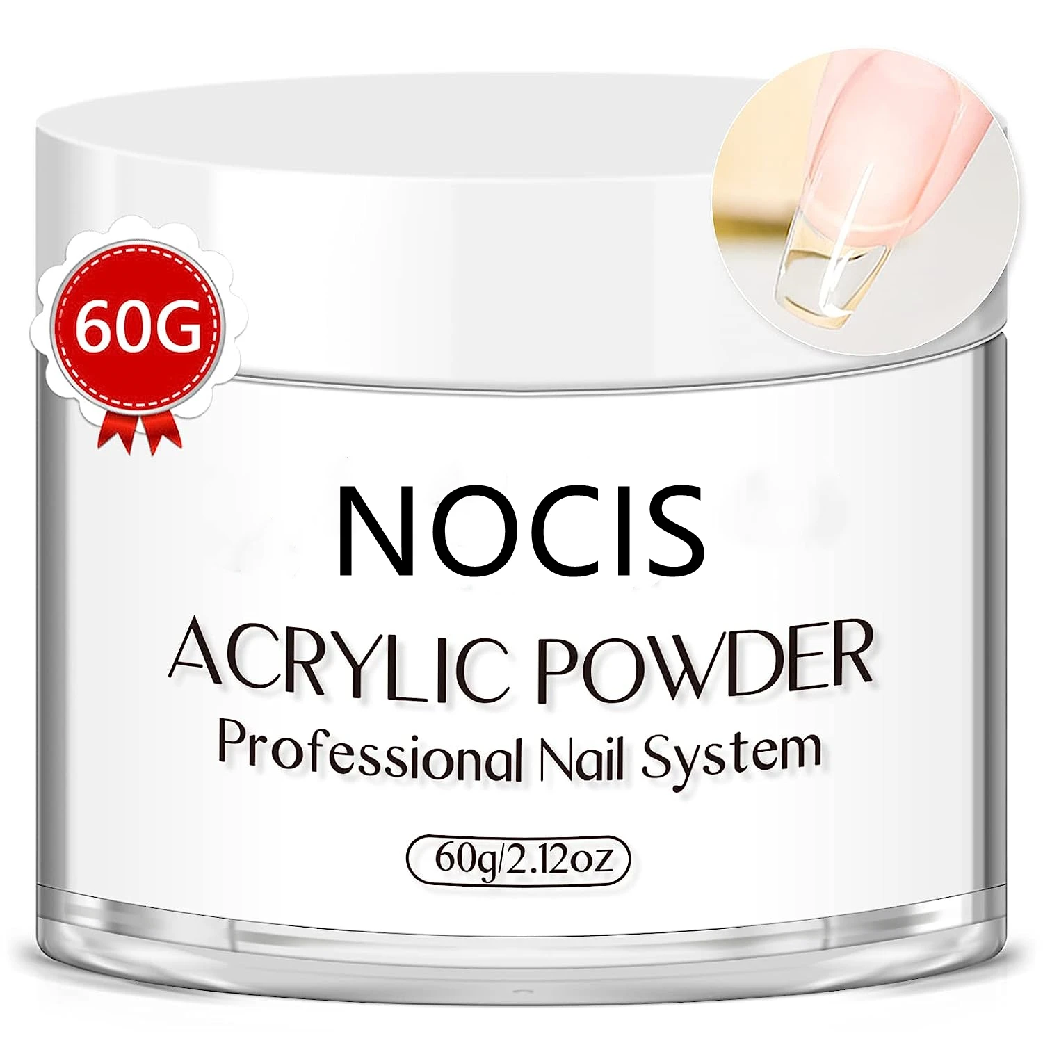 60g アクリルネイルパウダー、クリア、長持ち、爪を強化、3D カービングアート、サロン品質のネイルアート、家庭に最適