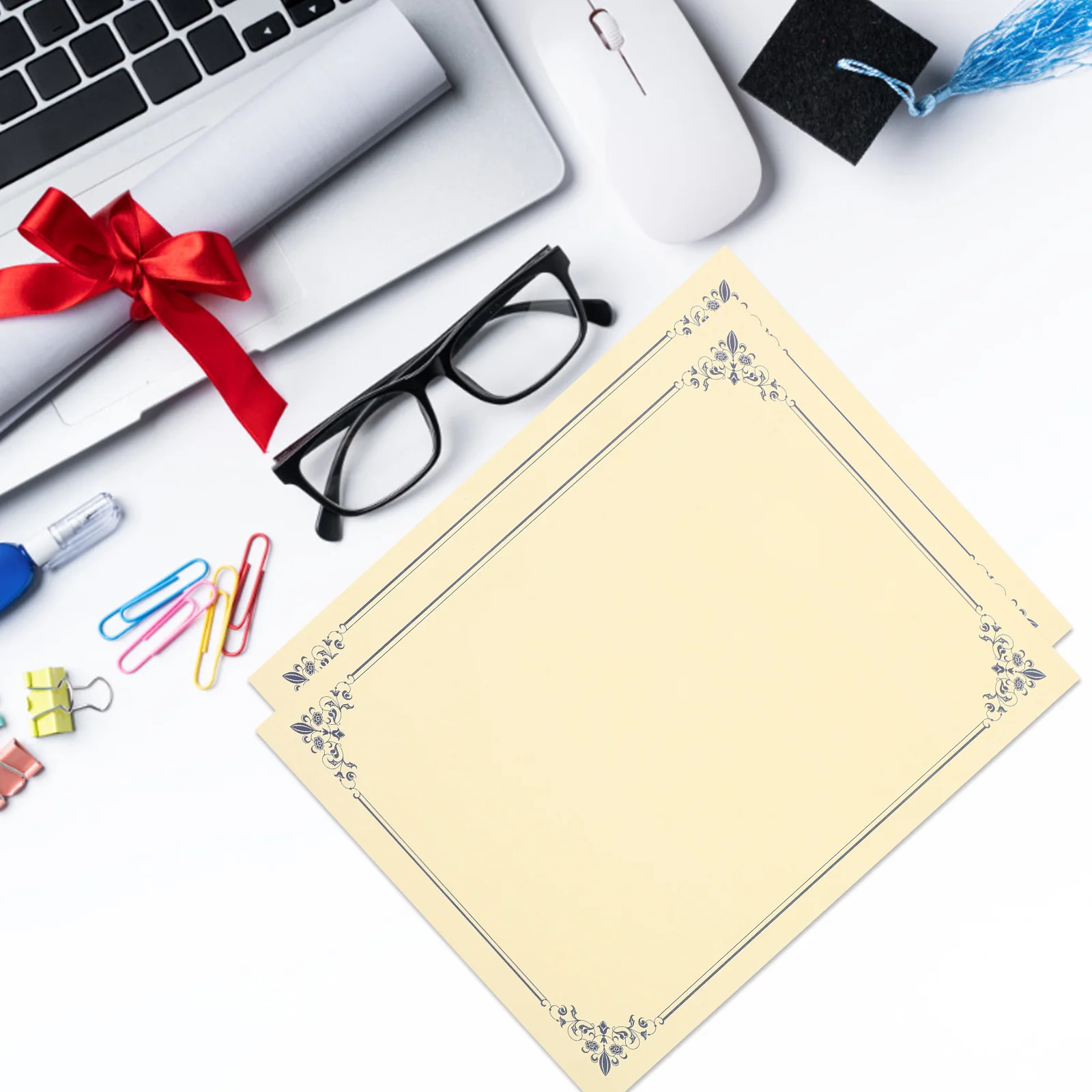 10 قطعة من الورق الفارغ لدبلوم الجائزة، ورقة داخلية قابلة للطباعة، لوازم الشهادات المدرسية، ورق طباعة الشهادة #2