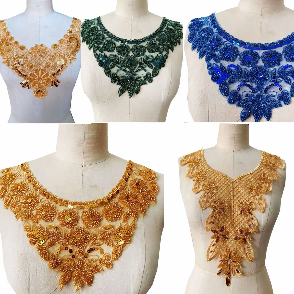 O Neck Appliqued Apparel Decoration Arabic Muslim Dress Fabric Handmade Sequin Crystal Hot Diamond Material Accessories