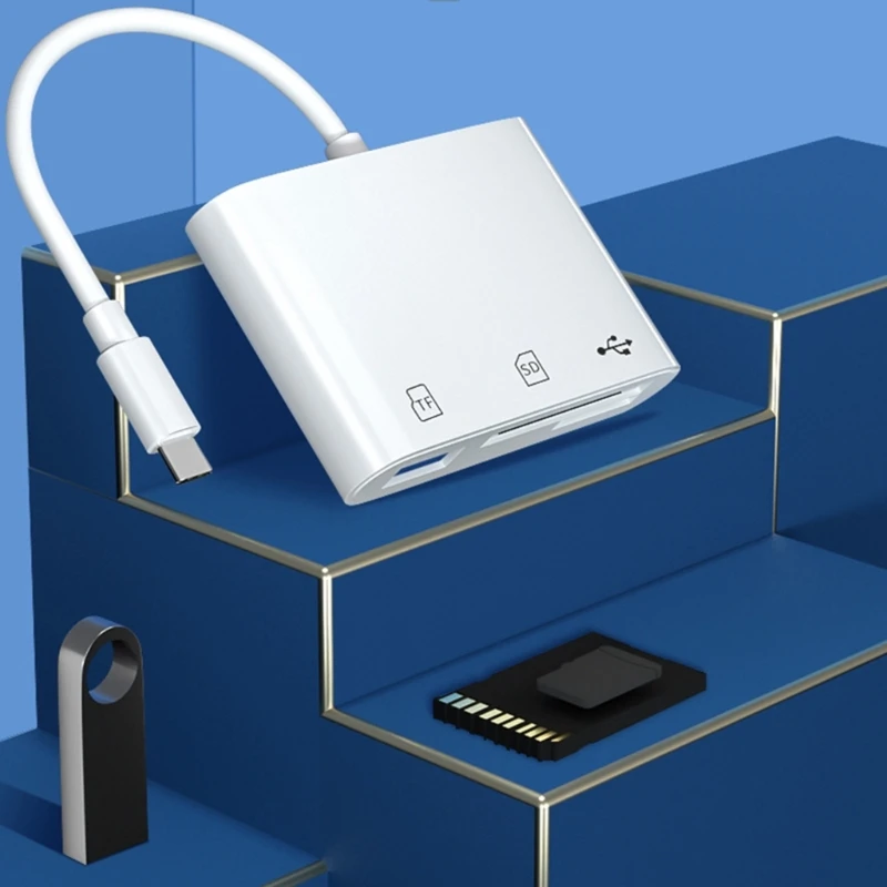 USB MicroUSB Card Reader 5 In 1 Mini OTG HUB Adapter untuk Ponsel PC Tipe C