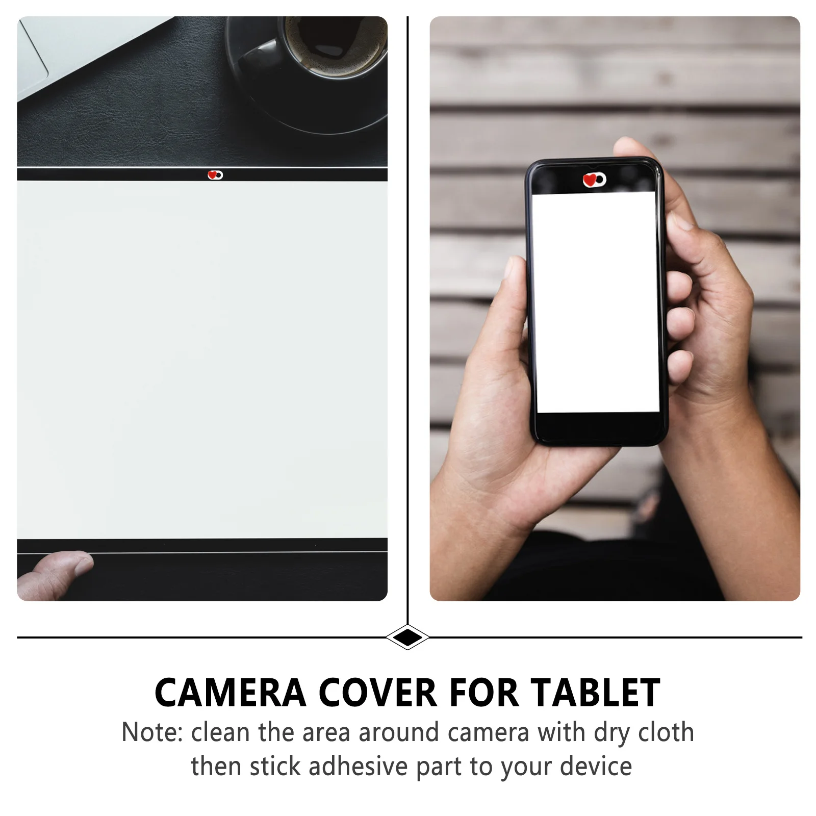 2Pcs Webcam Cover Slide Privacy Heart Shape Ultra Thin Cover for Laptop Desktop Tablet Web Protection