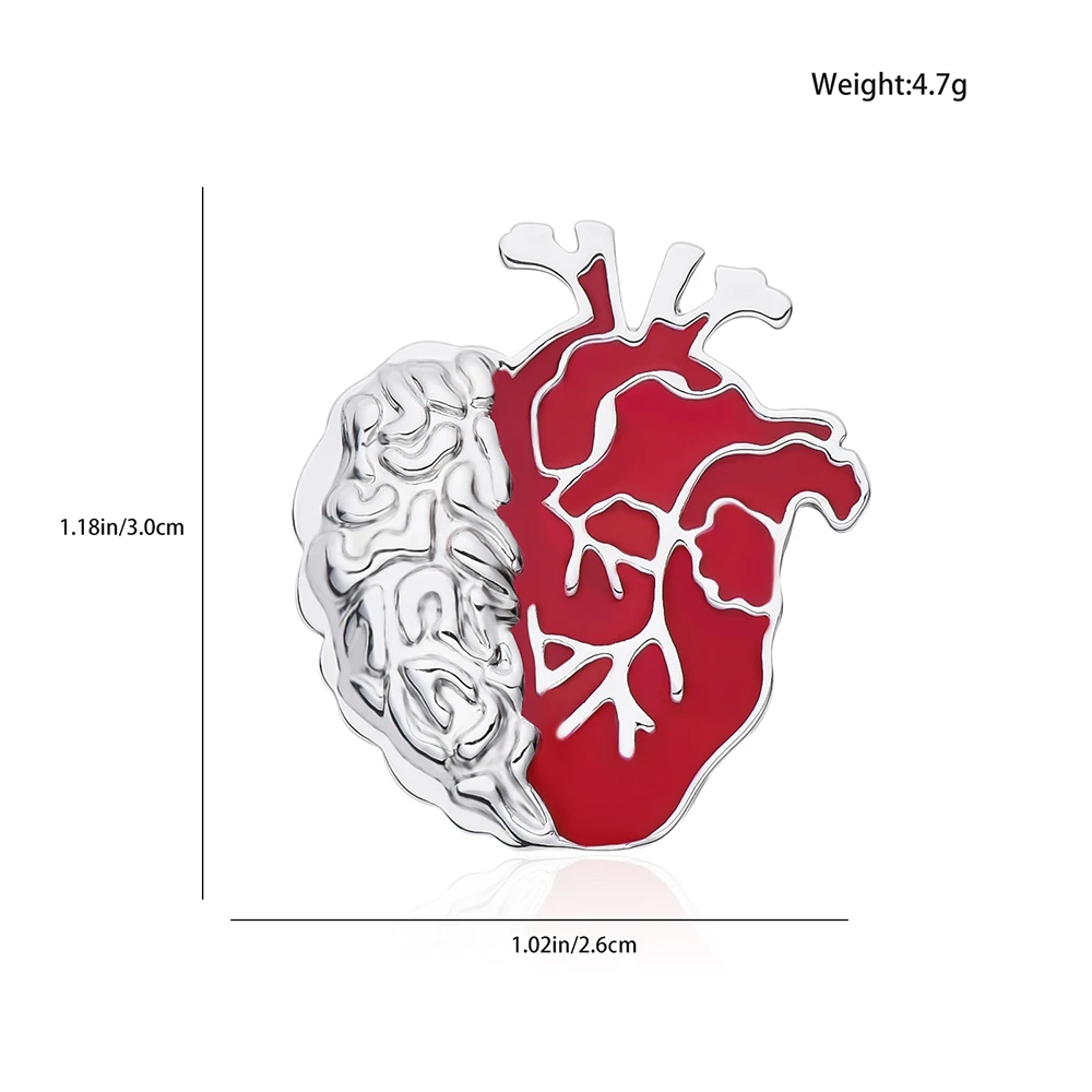 Hanreshe Anatomy Brain Heart Enamel Brooch Pins Medical Lapel Backpack Scarf Badge Jewelry for Doctor Nurse Medicine Student