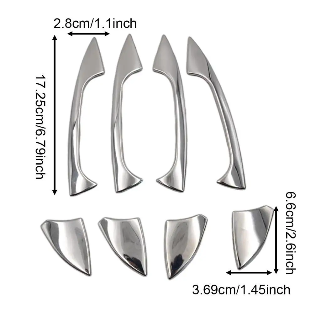 Chrome Door Handle Covers with Bright Silver Finish Car Door Edge Protection for Mercedes Benz B C E GLK ML CLA W246 W204 W212