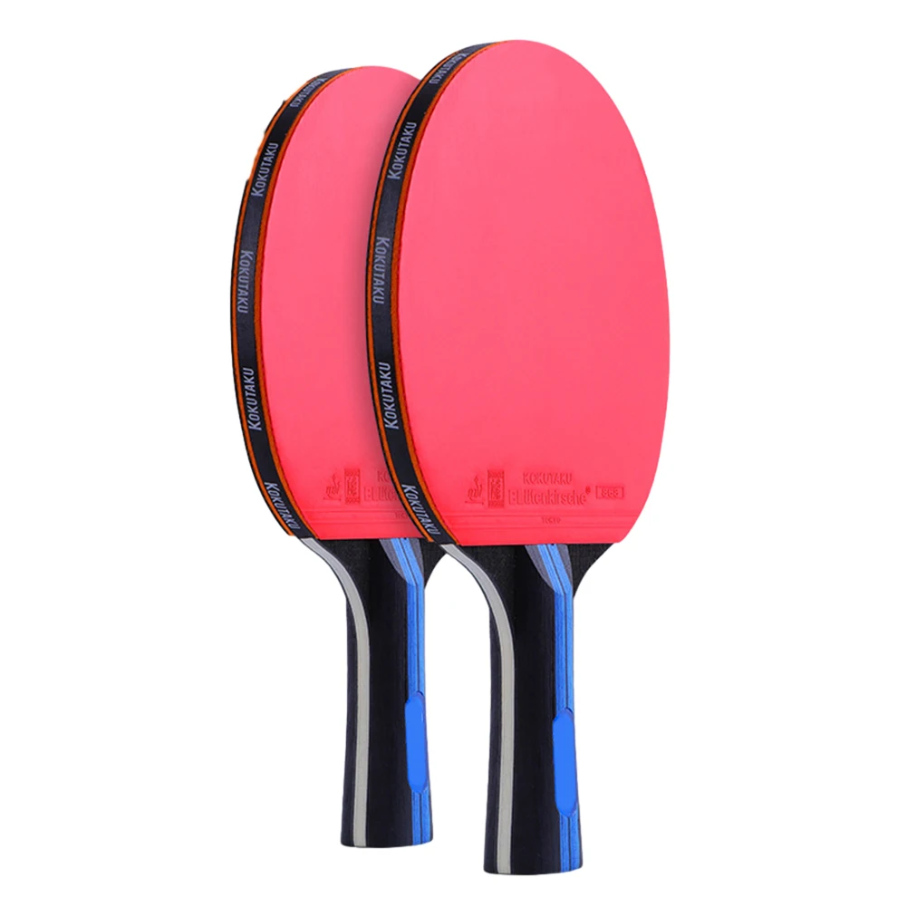 For Play Table Tennis Table Tennis Racket Horizontal Racket Paddles Pair Racket 7 Ply Wood Bat Beginner\'s Set