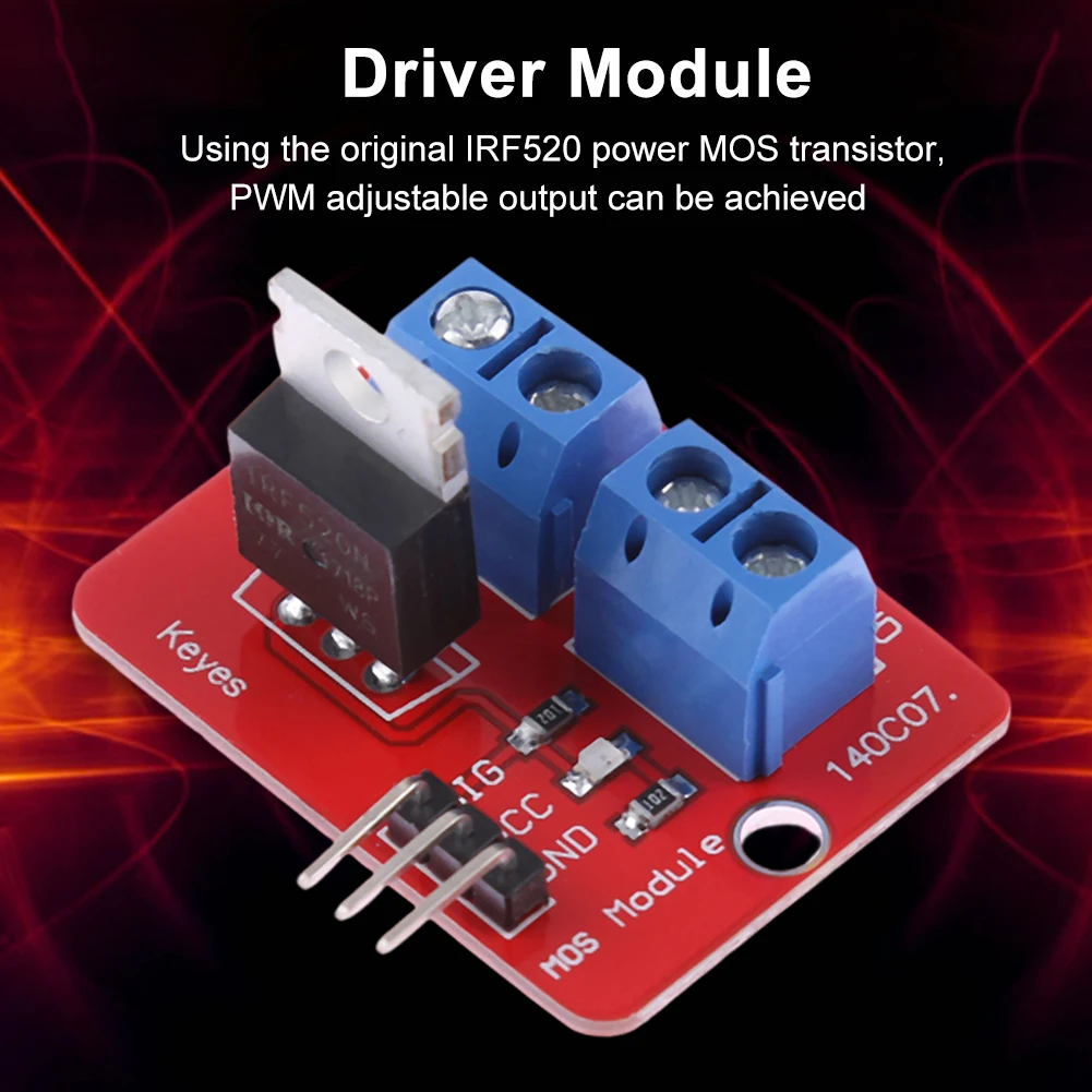 Модуль привода IRF520, 0-24 В, верхняя кнопка Mosfet, модуль драйвера, регулировка ШИМ для Arduino MCU ARM Raspberry Pie