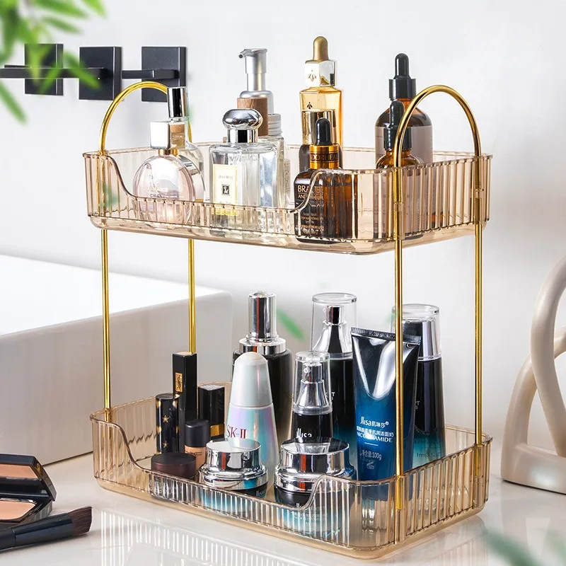 

Cosmetics Storage Rack, Luxurious Home Bathroom Skincare Product Storage Box, Dressing Table Storage and Organization Rack