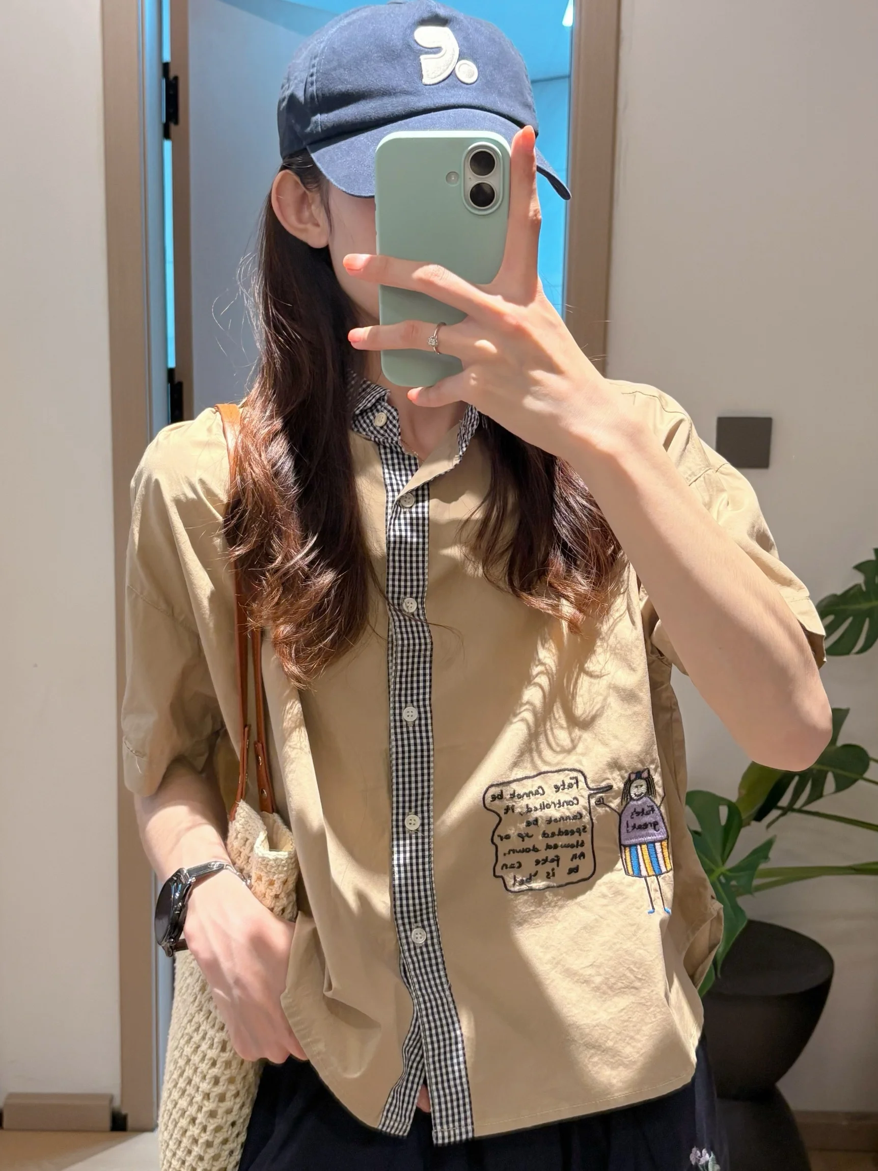 

Высококачественная женская свободная рубашка с коротким рукавом и воротником, летняя новинка в корейском стиле, тренд ROSE для повседневной носки