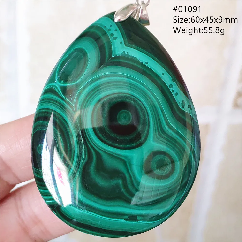 Natural Green Malachite Donut Pendant Water Drop Round Malachite Chrysocolla Pendant Women Men Green Jewelry Necklace AAAAA