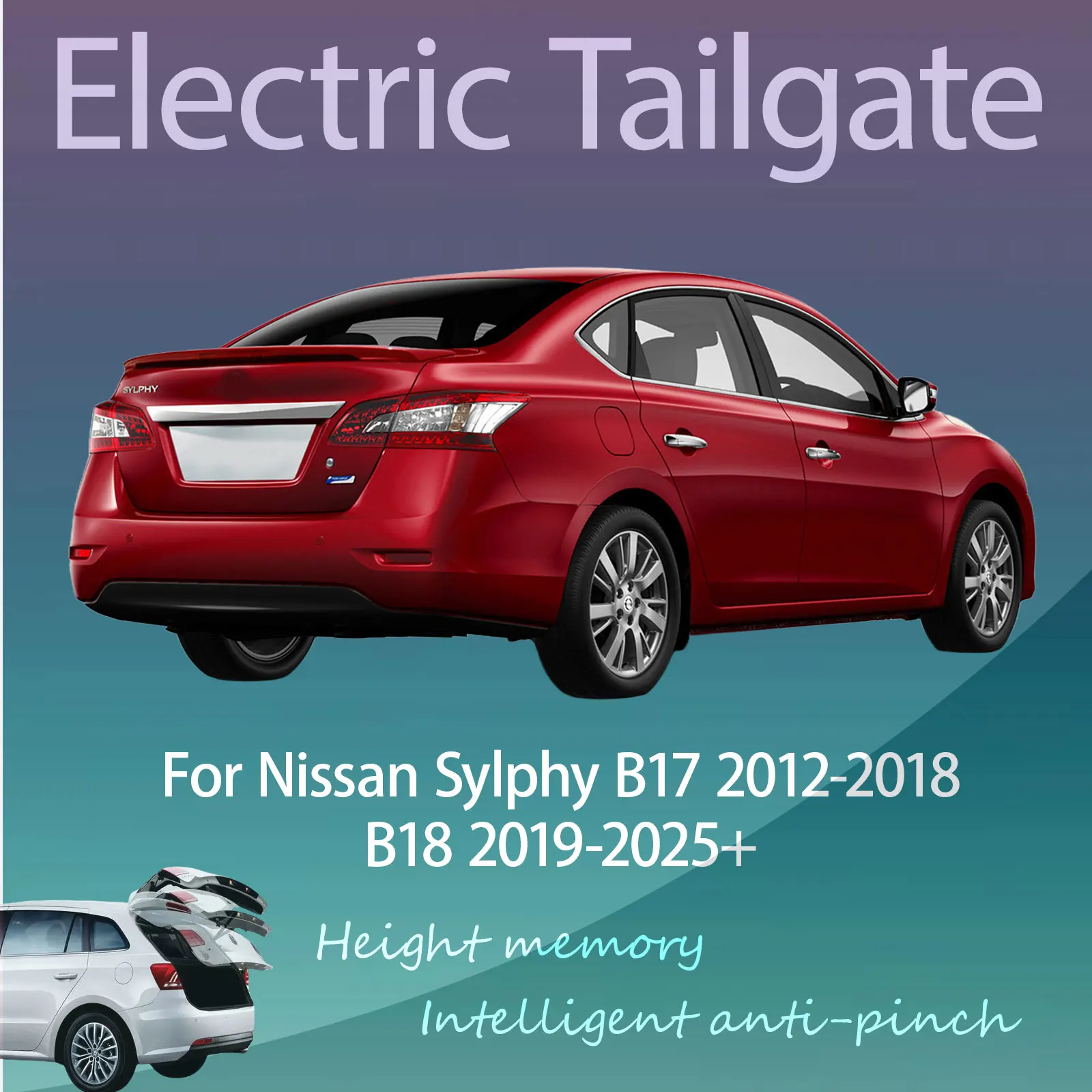For Nissan Sylphy B17/B18 2012-2025+ Electric Tailgate with Sensor Trunk Anti-pinch Memory Height Intelligent Operation