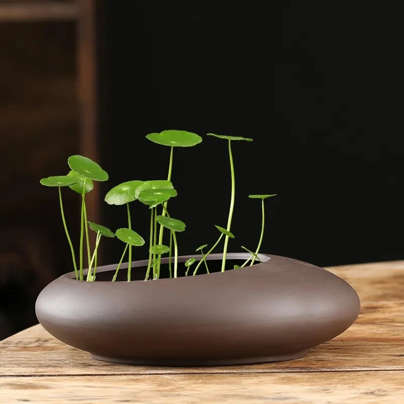 

Large-caliber ceramic flowerpot plant micro-landscape potted plant in the office balcony ceramic breathable flowerpot tree pot