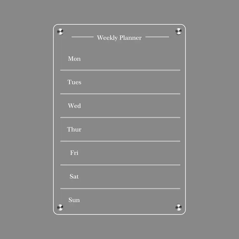 กระดานแม่เหล็กลบแม่เหล็กลบได้แบบแห้งปฏิทินตู้เย็นแบบใสสำหรับจัดระเบียบชีวิตประจำวันพร้อมรายการช้อปปิ้ง