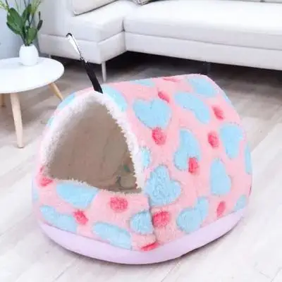 

House Hamster Beds Soft Flannel Cotton Warm Sleeping Hammock Cage Guinea Pig Rat Bedding Reusable Easy Accessories