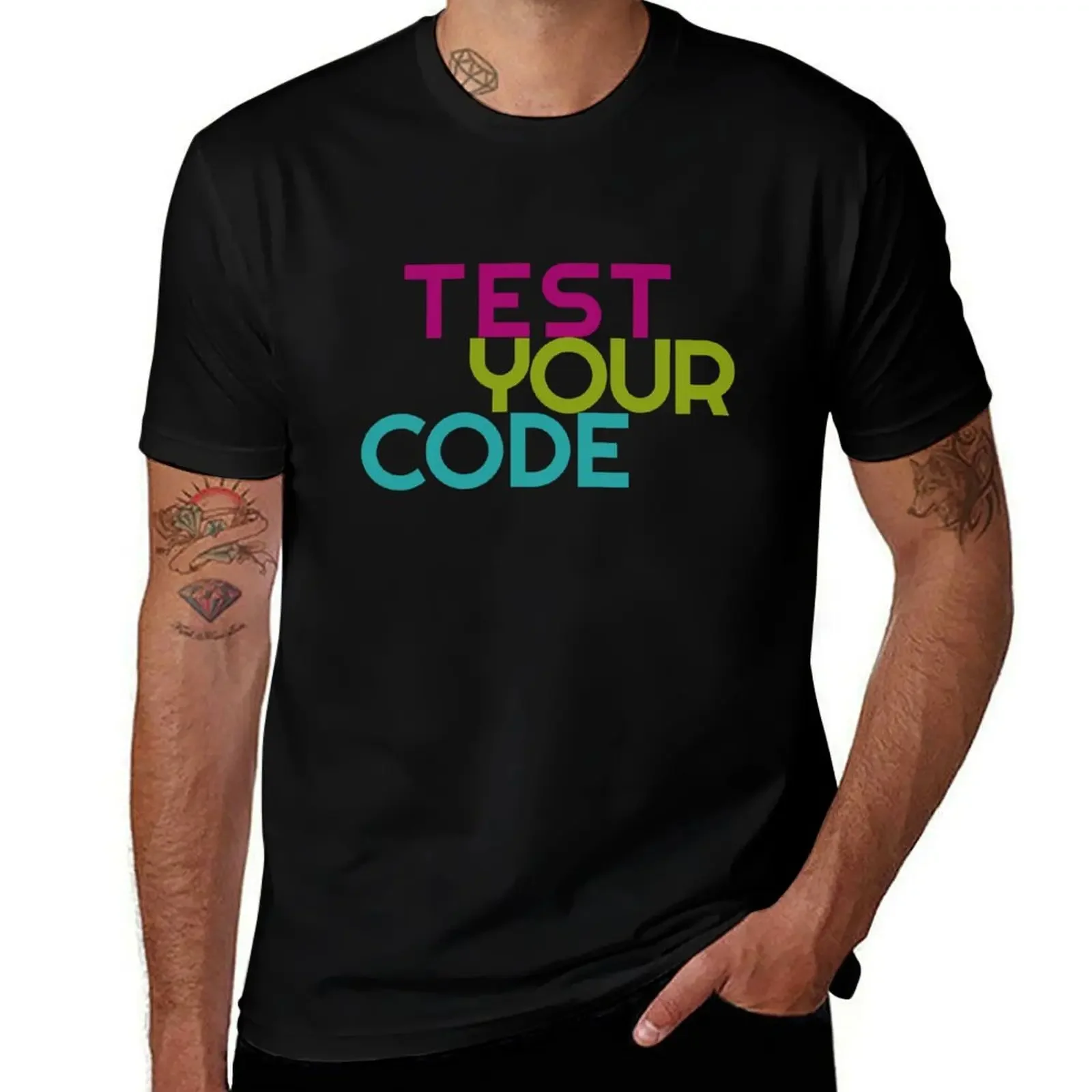 Test your code T-Shirt cheap stuff essential t shirt fashion shirts funny meme t-shirts plus size men clothing