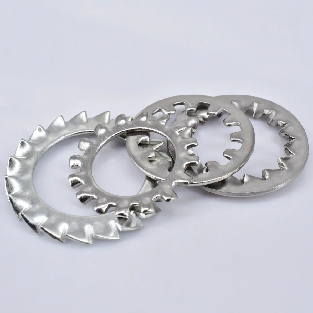 304 Stainless Steel External and Internal Serrated Washers Stop Shakeproof Star Internal or External Toothed Lock Gaskets M2~M30