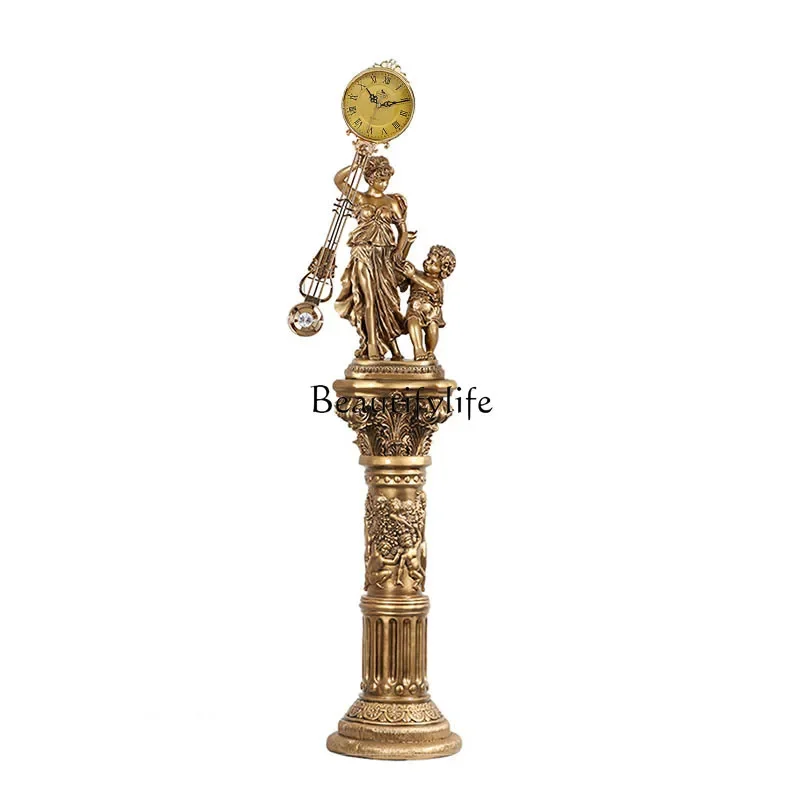 

Vertical clock movement retro silent floor handicraft clock