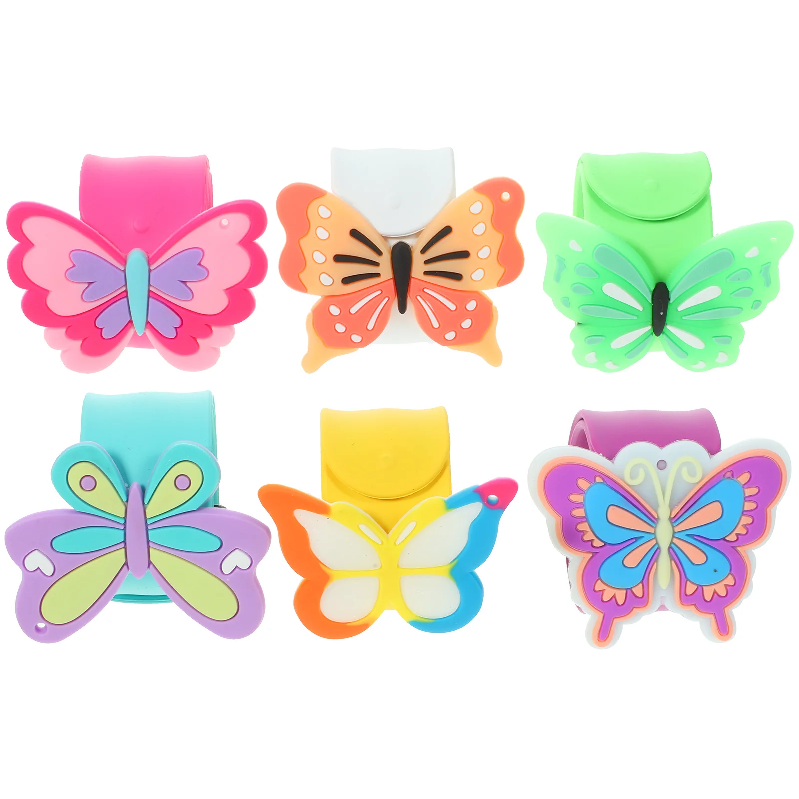 

ifundom 6Pcs Silicone Butterfly Slap Bracelets for Kids Birthday Party Favors Gifts Carnival Prizes Boys Girls Wristband Set