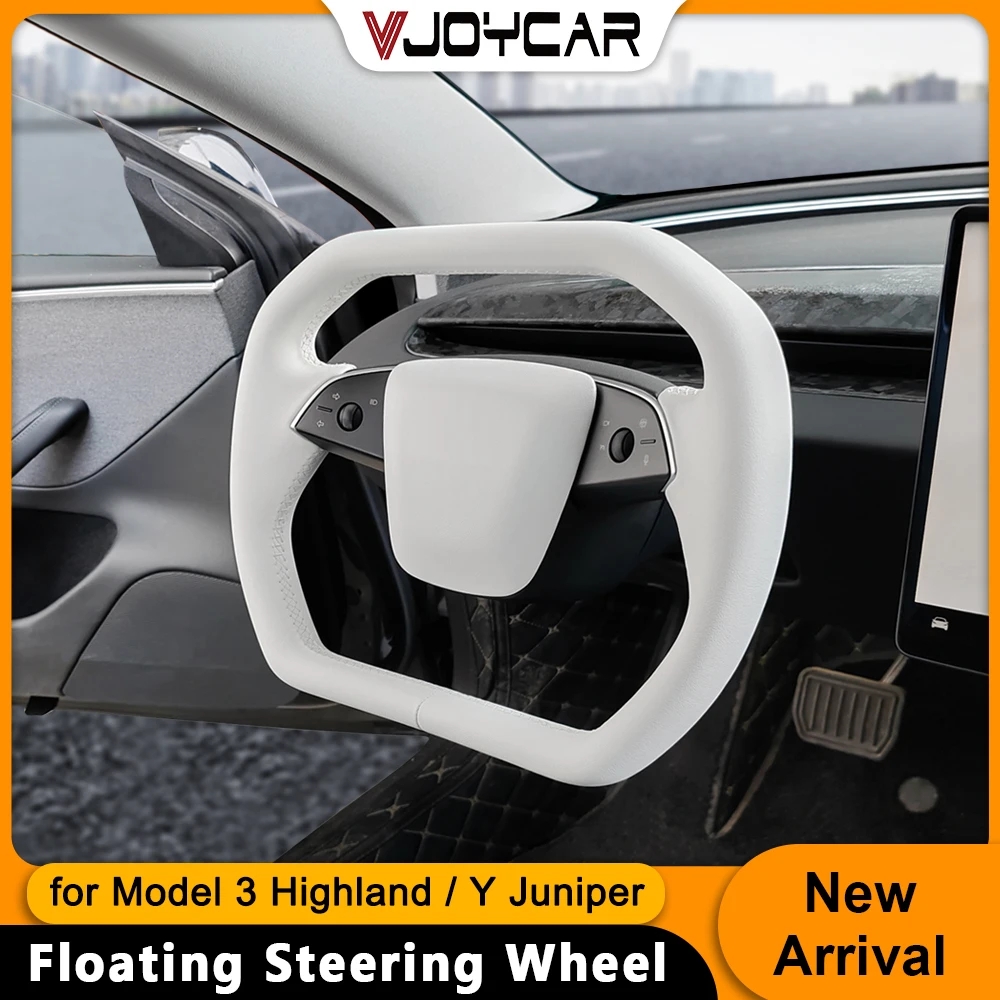 Vjoycar cybertruck volante de jugo flutuante para tesla modelo 3 highland y juniper acessórios de carro nappa artesanato com aquecimento