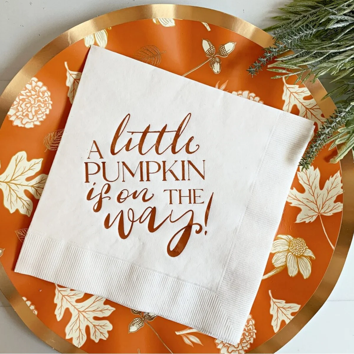 

50pcs A Little Pumpkin is On The Way Luncheon Napkins