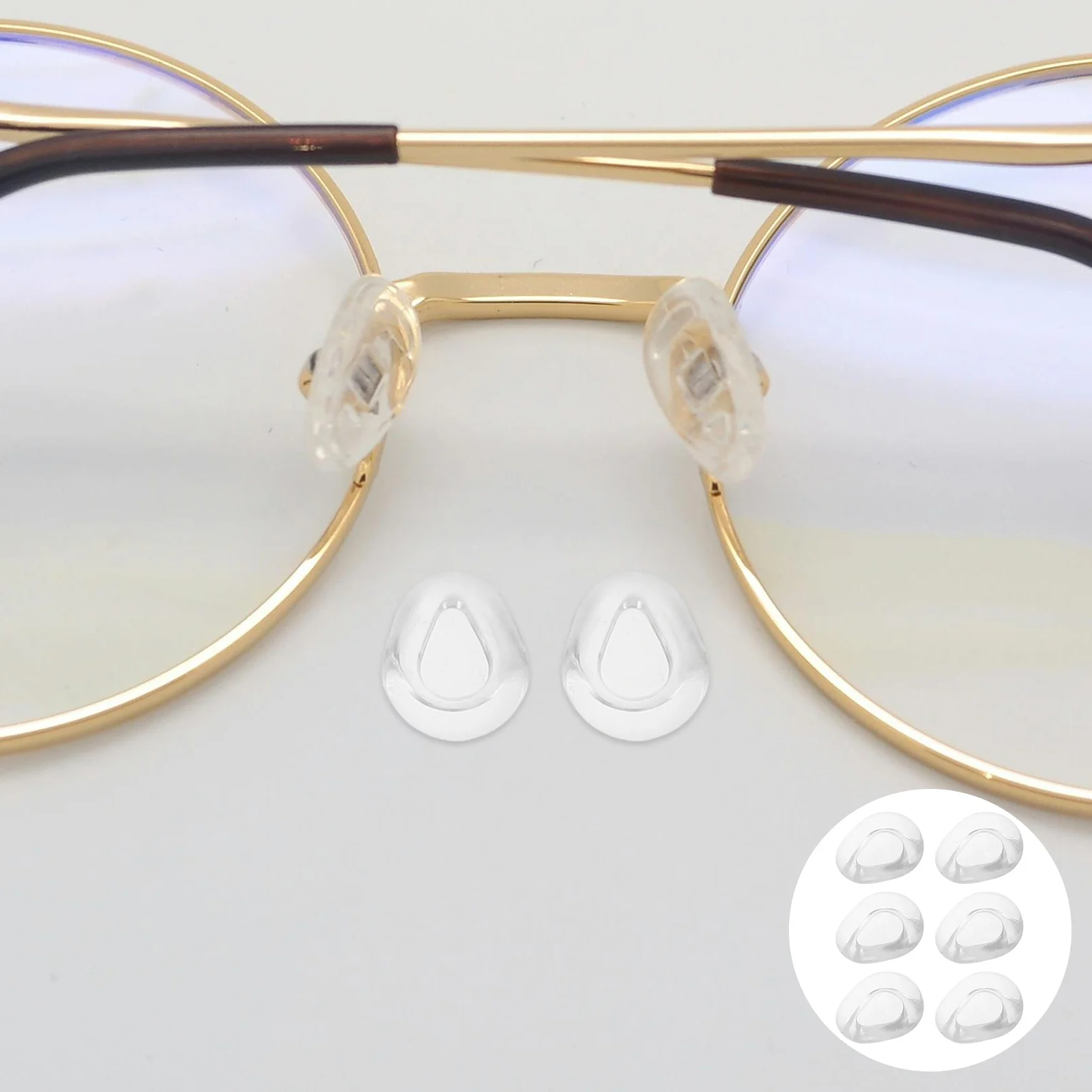

50Pcs Soft Clear Silicone Nose Pads Push-in Replacement Glasses Nosepieces Antislip Nose Bridge Cushions for Eyeglasses