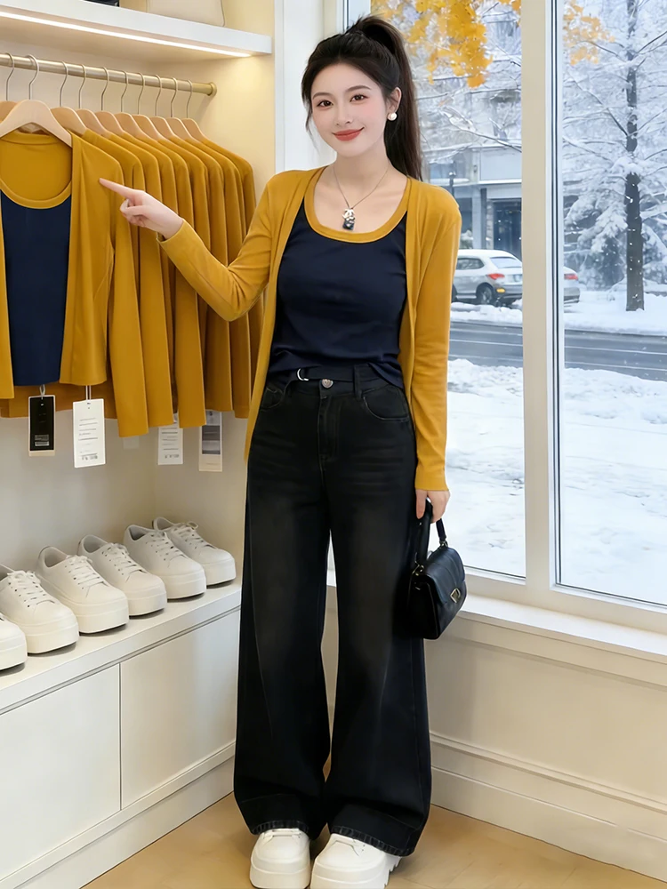 

Уникальный дизайн, комплект из топа и бретелек, красивый весенний новый повседневный свободный крой, дышащий, удобный, женская мода