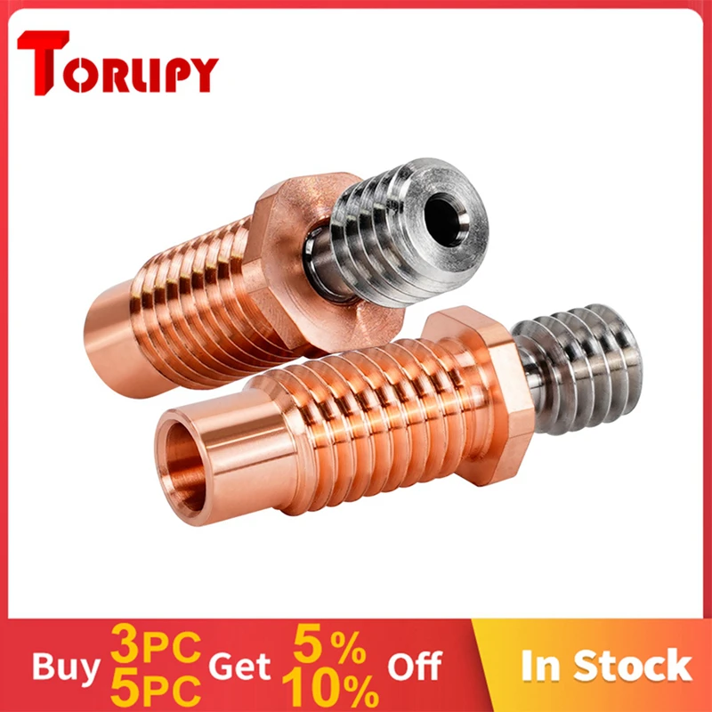 Torlipy New Hexagon Heatbreak łatwe dokręcanie zainstaluj bimetalowe gardło dla V6 Hotend 3D Printer Parts 1.75mm Filament Heat break