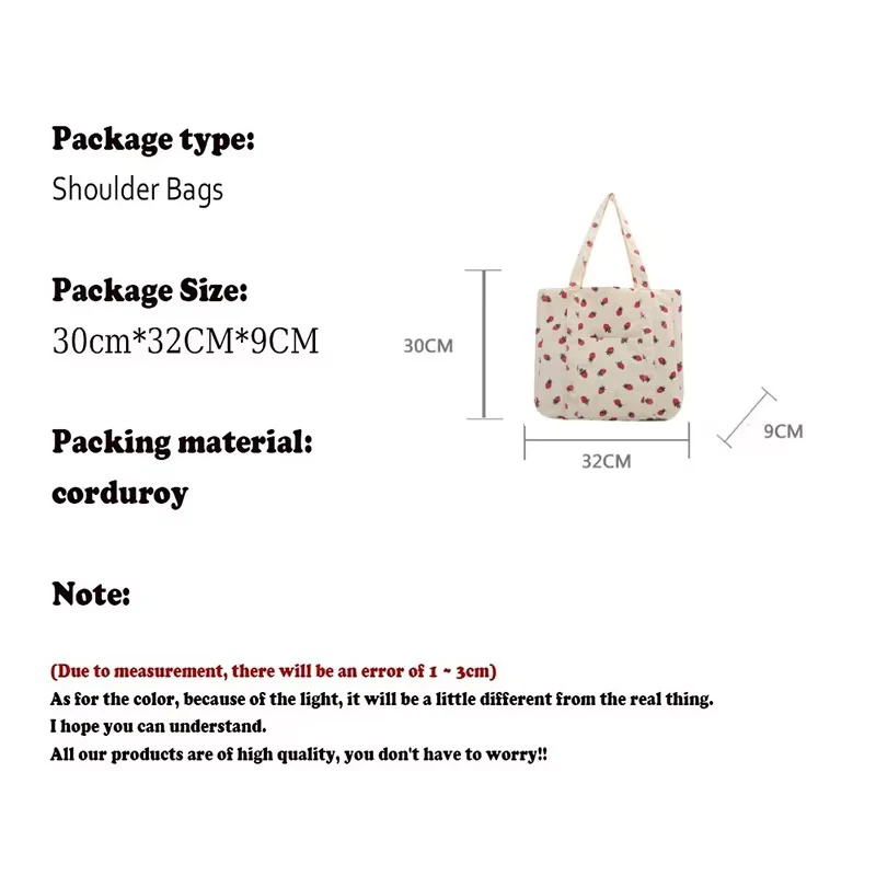 سروال قصير حقيبة يد الفراولة حقيبة شاطئية حقيبة كتف عصرية متعددة الاستخدامات سعة كبيرة بسيطة ركاب حقيبة حمل نسائية Bolsos