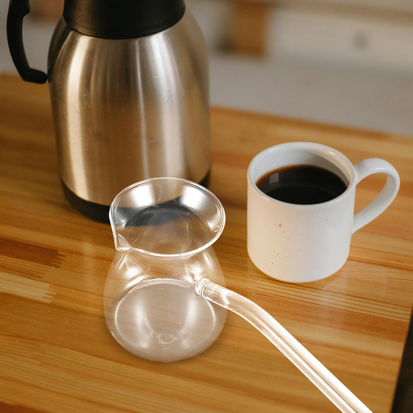 

2Pcs Turkish Coffee Pots Transparent Thickened Borosilicate Glass 450Ml Side Handle Milk Warmer Tea Pot Stovetop